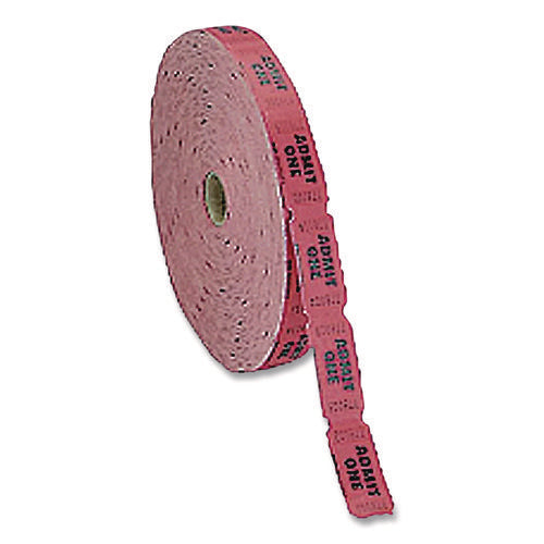 Image of Coin-Tainer Single Ticket Roll, Admit One, Red, 2,000/roll