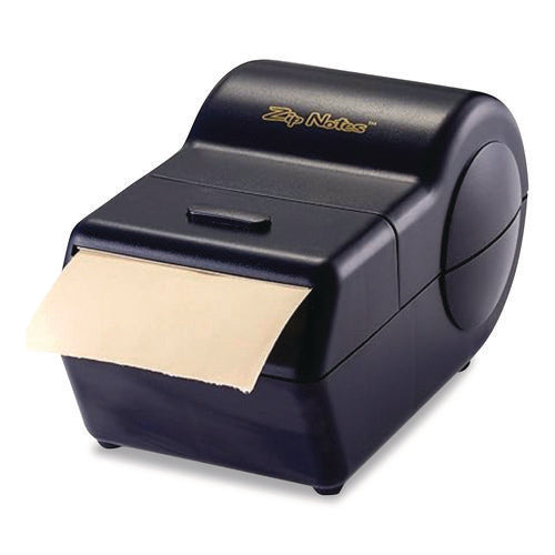Image of Zip Notes Administrator Dispenser, For 3 x 3 Pads, Black, Includes 150 ft Roll of Sticky Paper and 2 AA Batteries