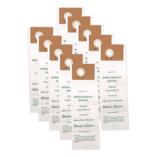 Image of Green Klean® Replacement Vacuum Bags, Fits Advance Spectrum/clarke Carpetmaster, 10/pack