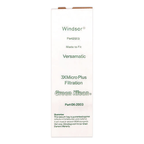 Image of Green Klean® Replacement Vacuum Bags, Fits Allstar Javelin/triple S Prosense Ii/windsor Versamatic, 10/pack