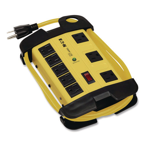 Image of Tripp Lite by Eaton Protect It! Industrial Safety Surge Protector, 8 AC Outlets, 12 ft Cord, 1,500 J, Yellow/Black