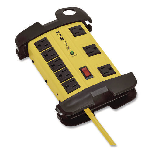 Image of Tripp Lite by Eaton Protect It! Industrial Safety Surge Protector, 8 AC Outlets, 12 ft Cord, 1,500 J, Yellow/Black