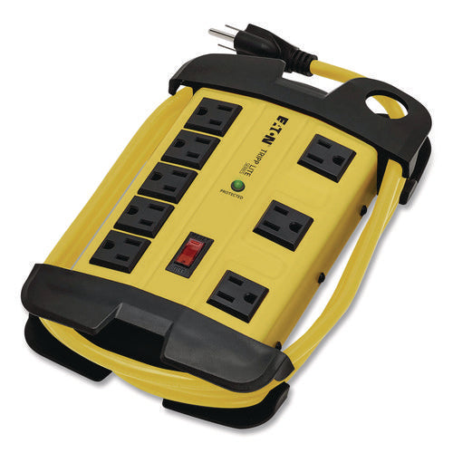 Image of Tripp Lite by Eaton Protect It! Industrial Safety Surge Protector, 8 AC Outlets, 12 ft Cord, 1,500 J, Yellow/Black