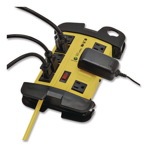 Image of Tripp Lite by Eaton Protect It! Industrial Safety Surge Protector, 8 AC Outlets, 12 ft Cord, 1,500 J, Yellow/Black