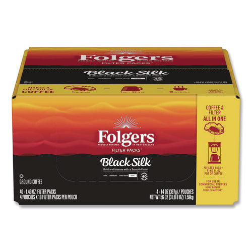 Image of Folgers® Coffee Filter Packs, Black Silk, 1.4 Oz Pack, 40packs/carton