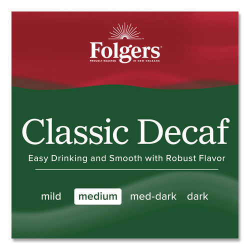 Image of Folgers® Classic Decaf Ground Coffee, Classic Roast Decaffeinated, 19.2 oz, Can, 6/Carton