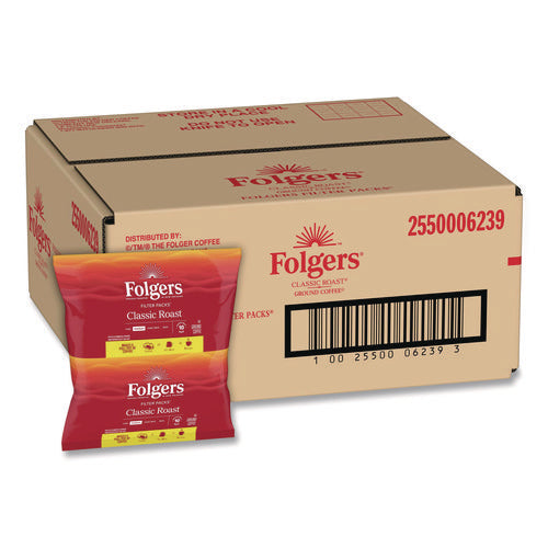 Image of Folgers® Coffee Filter Packs, Classic Roast, .9 Oz, 10 Filters/pack, 4 Packs/carton