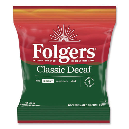 Image of Folgers® Classic Decaf Ground Coffee Fraction Pack, Classic Roast Decaf, 1.5 oz, 42/Carton