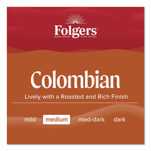 Image of Folgers® Colombian Ground Coffee Fraction Pack. 100% Colombian, 1.75 oz Fraction Pack, 42/Carton