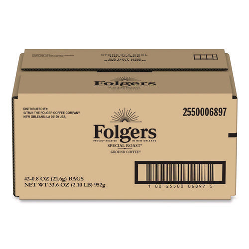 Image of Folgers® Special Roast Ground Coffee Fraction Pack, 0.8 oz, 42/Carton
