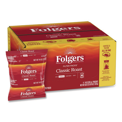 Image of Folgers® Coffee Filter Packs, Classic Roast, 1.4 Oz Pack, 40/carton