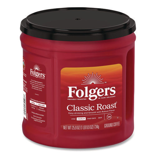 Image of Folgers® Coffee, Classic Roast, Ground, 25.9 Oz Canister, 6/carton