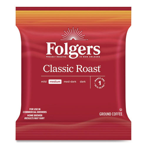 Image of Folgers® Classic Roast Ground Coffee Fraction Pack, 1.2 oz Packets, 42/Carton