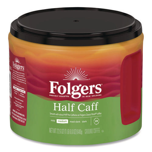 Image of Folgers® Half Caff Ground Coffee, 22.6 oz Canister, 6/Carton