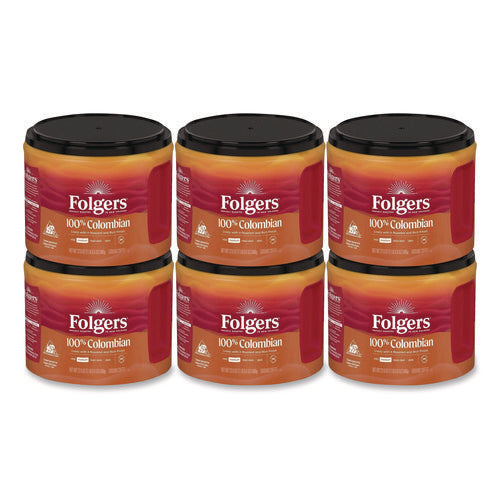Image of Folgers® 100% Columbian Coffee, 22.6 oz Canister, 6/Carton