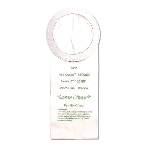 Image of Green Klean® Replacement Vacuum Bags, Fits Nss Outlaw/proteam Quartervac/sandia/sanitaire, 10/pack