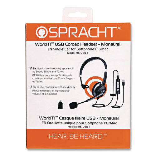 Image of Spracht SPT-HSUSB1 Over-the-Head Monaural Headset