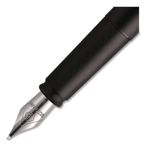 Image of Waterman Allure Fountain Pen, Fine Point, Blue Ink, Black/Silver Barrel