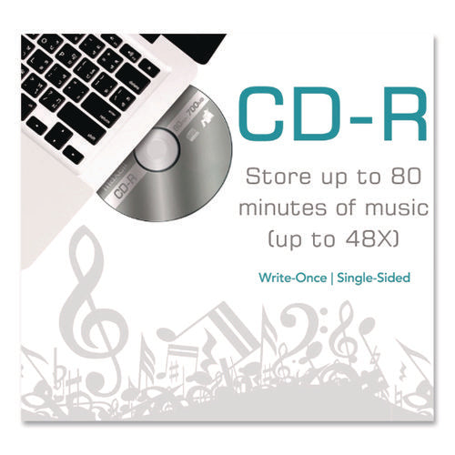 Image of Maxell® CD-R Printable Recordable Disc, 700 MB/80 min, 48x, Spindle, Matte White, 100/Pack