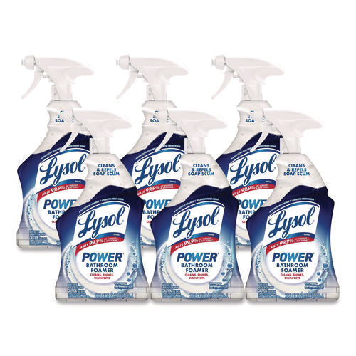 Image of LYSOL® Brand Disinfectant Power Bathroom Foamer, Liquid, Unscented, 22 oz Trigger Spray Bottle, 6/Carton