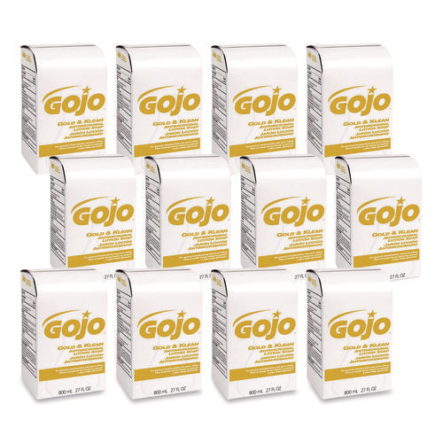 Image of GOJO® Gold and Klean Lotion Soap Bag-in-Box Dispenser Refill, Floral Balsam Scent, 800 mL