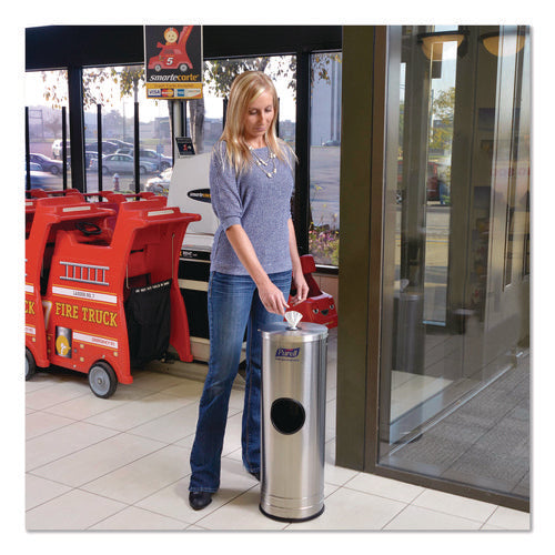 Image of PURELL® Dispenser Stand For Sanitizing Wipes, 1,500 Wipe Capacity, 10.25 X 10.25 X 14.5, Stainless Steel