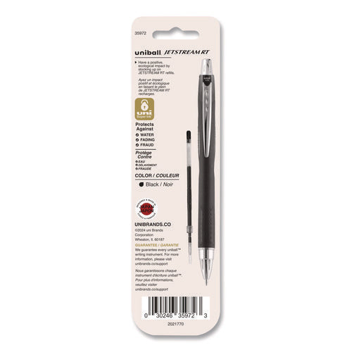 Image of uniball® Refill For Jetstream Rt Pens, Bold Conical Tip, Black Ink, 2/pack