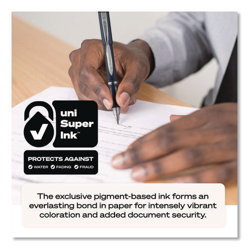 Image of uniball® Jetstream Hybrid Gel Pen, Stick, Fine 0.7 mm, Black Ink, Black/Silver Barrel