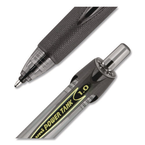 Image of uniball® Power Tank Rt Ballpoint Pen, Retractable, Bold 1 Mm, Black Ink, Smoke/black Barrel, Dozen