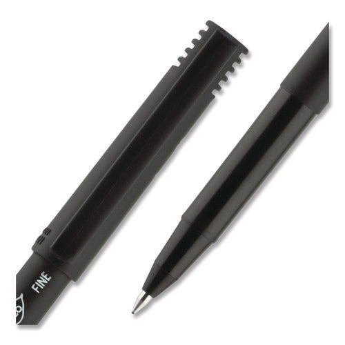 Image of uniball® ONYX Rollerball Pen, Stick, Fine 0.7 mm, Black Ink, Black Barrel, Dozen