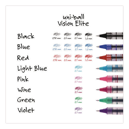 Image of uniball® VISION Rollerball Pen, Stick, Fine 0.7 mm, Pink Ink, Silver/Pink/Clear Barrel, Dozen