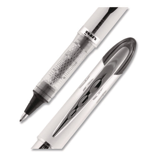 Image of uniball® VISION ELITE Hybrid Gel Pen, Stick, Bold 0.8 mm, Black Ink, White/Black/Clear Barrel
