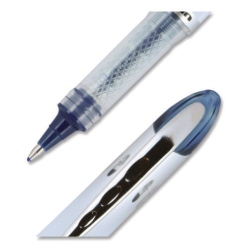 Image of uniball® VISION ELITE BLX Series Hybrid Gel Pen, Stick, Bold 0.8 mm, Blue-Infused Black Ink, White/Blue/Clear Barrel