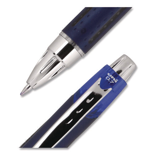 Image of uniball® Jetstream Hybrid Gel Pen, Retractable, Fine 0.7 mm, Blue Ink, Blue/Silver Barrel