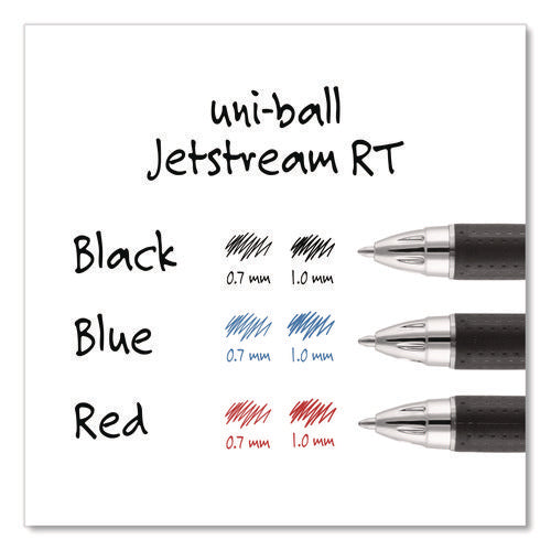 Image of uniball® Jetstream Hybrid Gel Pen, Retractable, Fine 0.7 mm, Blue Ink, Blue/Silver Barrel