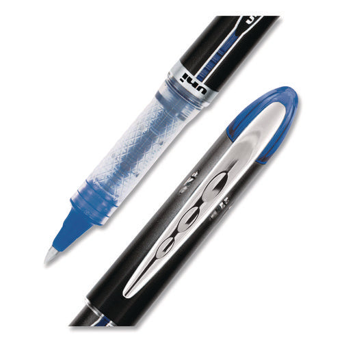 Image of uniball® VISION ELITE Hybrid Gel Pen, Stick, Extra-Fine 0.5 mm, Blue Ink, Black/Blue/Clear Barrel