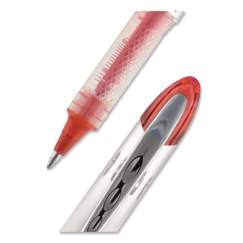 Image of uniball® VISION ELITE Hybrid Gel Pen, Stick, Bold 0.8 mm, Red Ink, White/Red/Clear Barrel