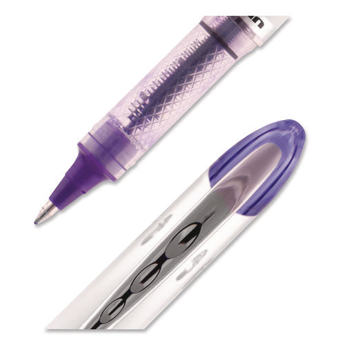 Image of uniball® VISION ELITE Hybrid Gel Pen, Stick, Bold 0.8 mm, Violet Ink, White/Violet/Clear Barrel
