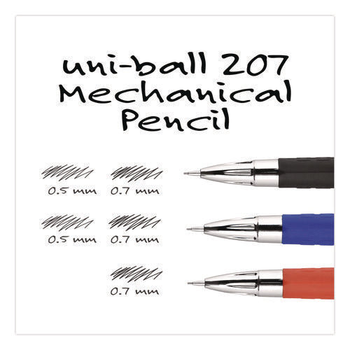 Image of uniball® 207 Mechanical Pencil, 0.7 Mm, Hb (#2), Black Lead, Black Barrel, Dozen