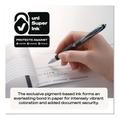 Image of uniball® Signo 207 Gel Pen, Retractable, Medium 0.7 mm, Violet Ink, Smoke/Black/Violet Barrel, Dozen
