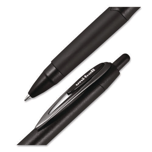 Image of uniball® 207 Plus+ Gel Pen, Retractable, Medium 0.7 mm, Black Ink, Black Barrel, Dozen