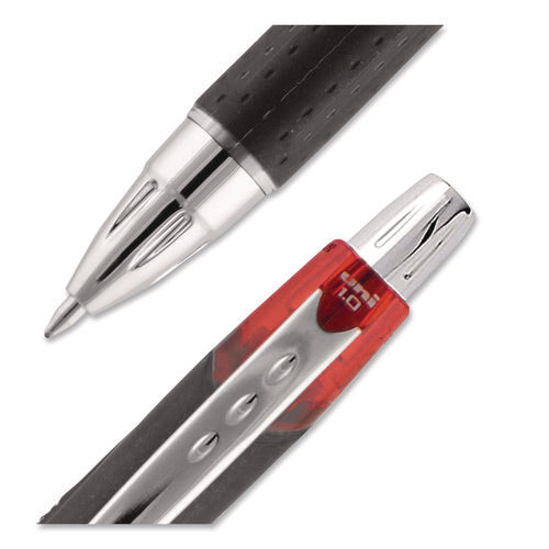 Image of uniball® Jetstream Hybrid Gel Pen, Retractable, Bold 1 mm, Red Ink, Black/Silver/Red Barrel