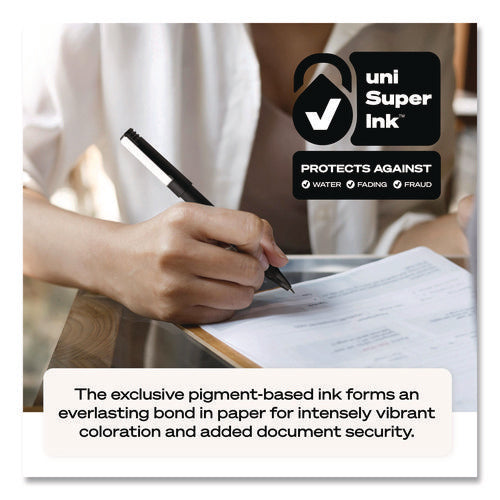 Image of uniball® Rollerball Pen, Stick, Extra-Fine 0.5 mm, Black Ink, Black Barrel, 36/Pack