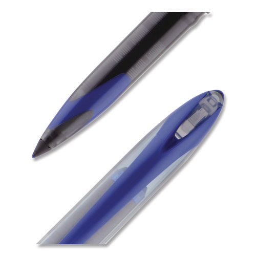 Image of uniball® AIR Porous Rollerball Pen, Stick, Medium 0.7 mm, Blue Ink, Black/Blue Barrel, Dozen