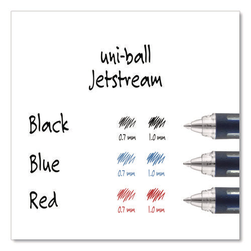 Image of uniball® Jetstream Hybrid Gel Pen, Stick, Bold 1 mm, Blue Ink, Black/Silver/Blue Barrel