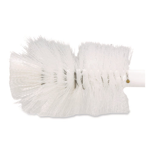 Image of Carlisle Sparta Handle Bottle Brush, Pint, White Polyester Bristles, 4.5" Brush, 7.5" White Plastic Handle