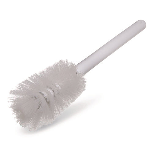 Image of Carlisle Sparta Handle Bottle Brush, Pint, White Polyester Bristles, 4.5" Brush, 7.5" White Plastic Handle