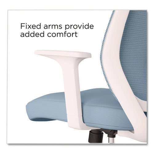 Image of Alera® Alera Wessex Ergonomic Fabric Mesh Swivel Task Chair, Up to 275 lb, 17.09 to 20.83 Seat Height, Seafoam Seat/Back, White Base