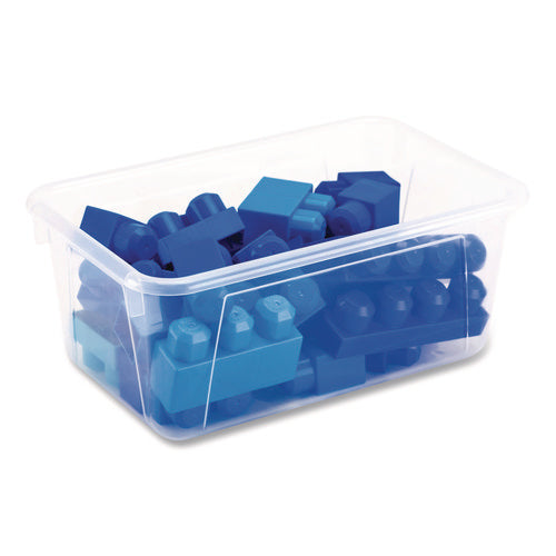 Image of Storex Cubby Bin, 1.8 gal, 7.8" x 12.09" x 5.18", Translucent, 5/Pack