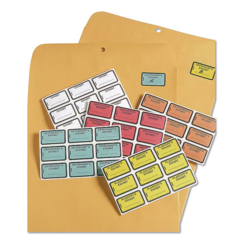 Image of Tabbies® Legal Exhibit Labels, Defendant's Exhibit, 1.63 X 1, Blue, 9/sheet, 28 Sheets/pack, 252 Labels/pack